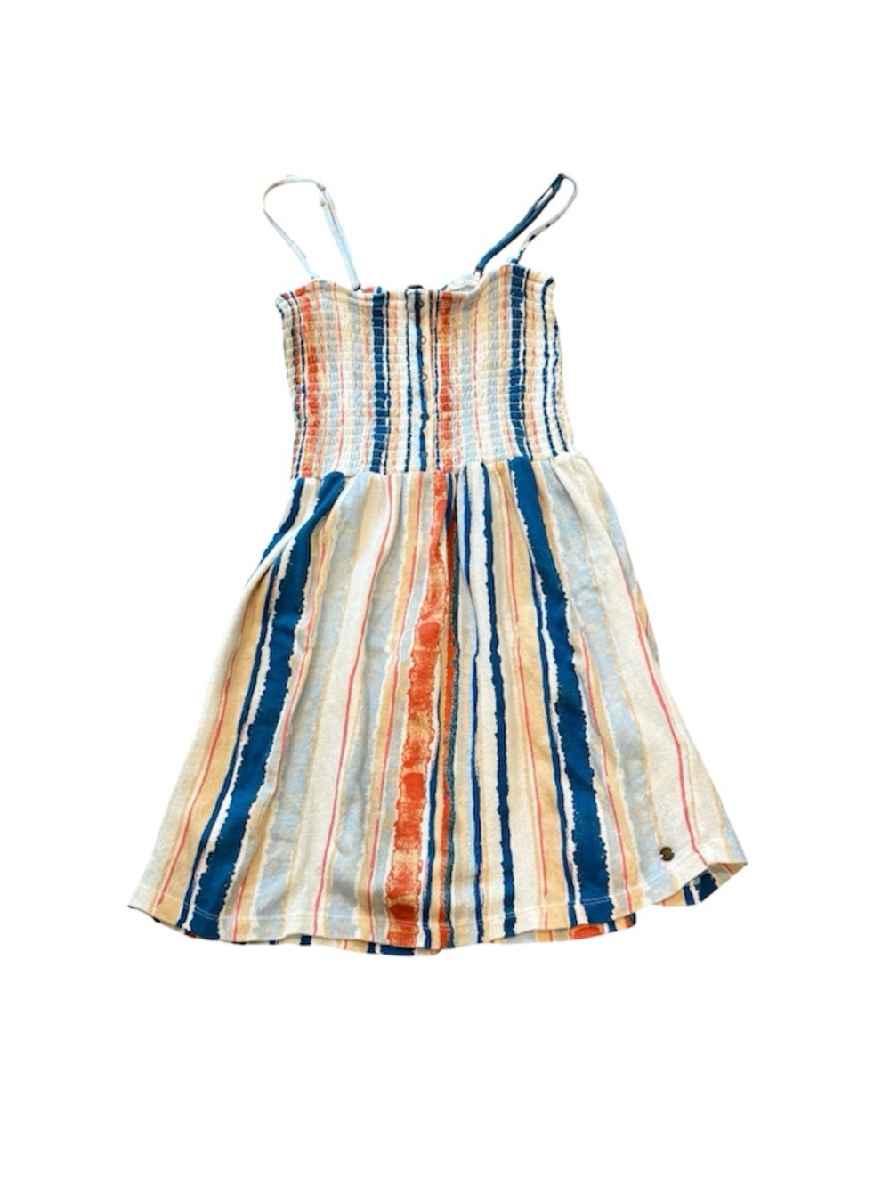 Roxy Striped Sundress in Blue, Orange & Cream